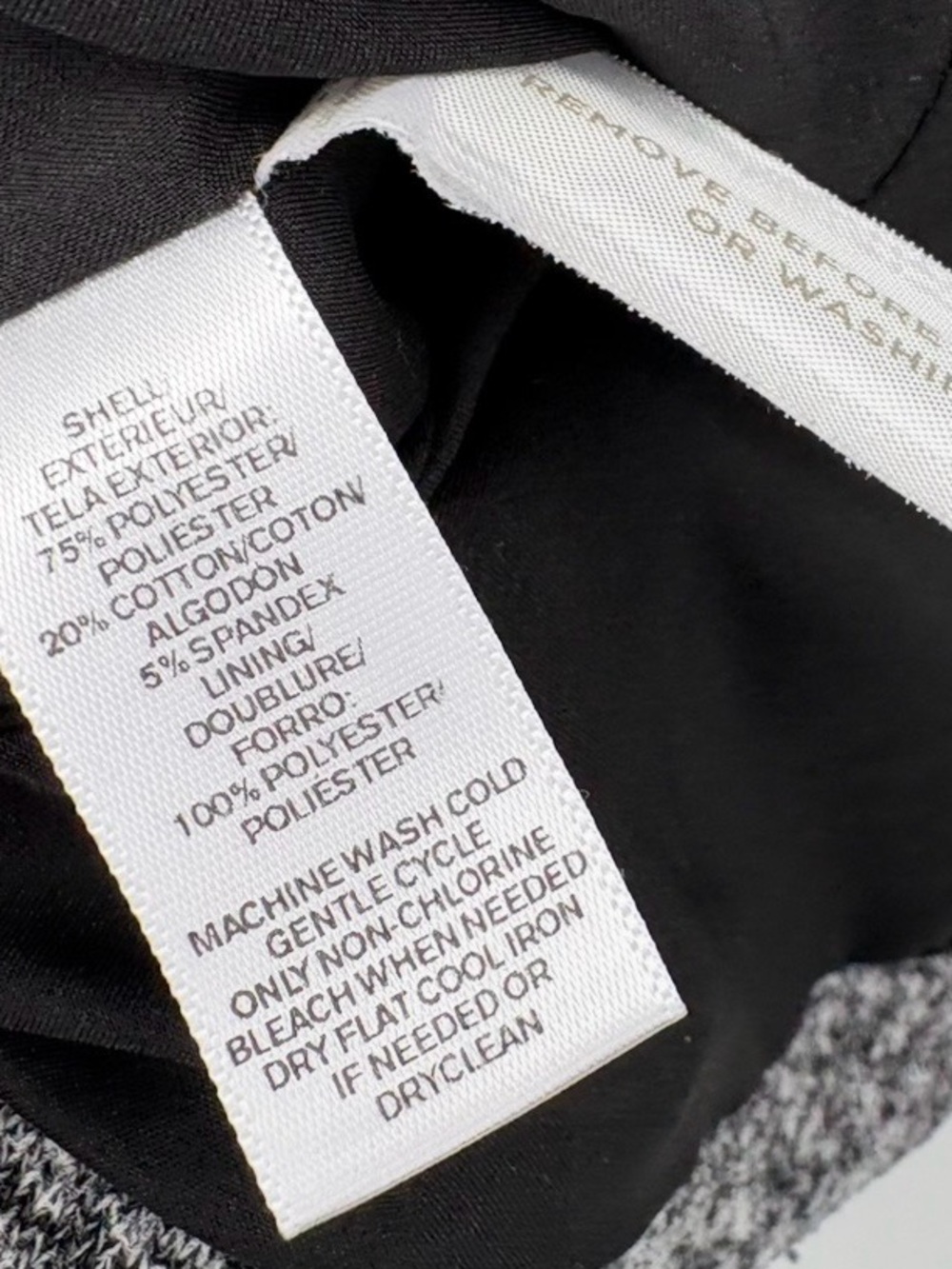 LOFT Full Zip Jacket Blazer Cropped Moto Knit Career Chic in Heather Gray Size 8 - Picture 6 of 7